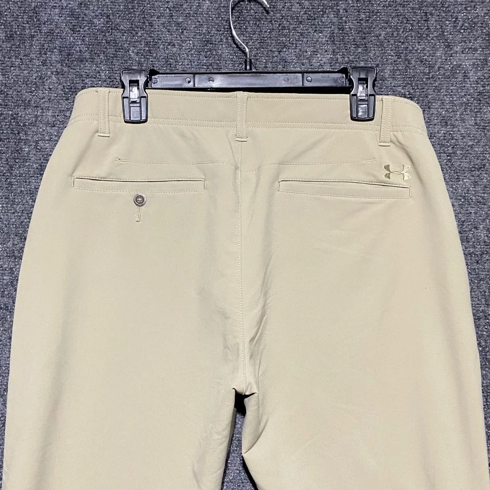Under Armour Mens Golf Pants Khaki‎ Tan Performance Chino 34x30 Tapered Leg